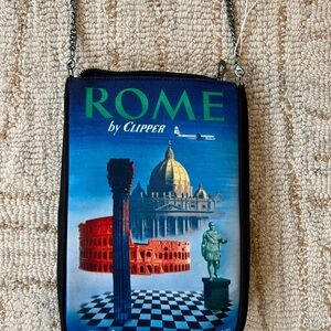 Vintage look Pan Am Rome Crossbody Travel Bag.